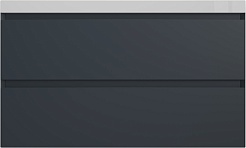 Style Line Тумба с раковиной Манхэттен 100 Plus подвесная эмаль графит матовая – фотография-1
